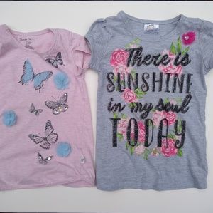 Three sparkly t-shirts, size 5-6